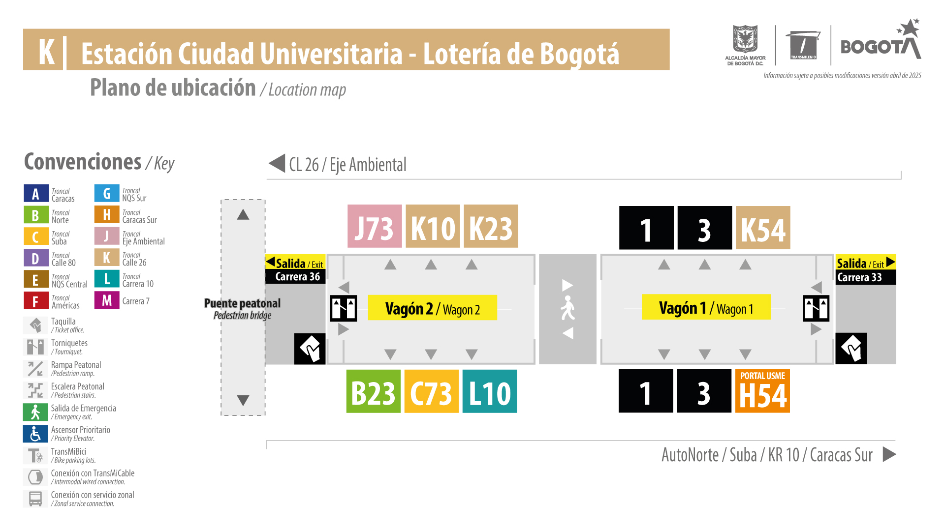Plano de estación de Ciudad Universitaria