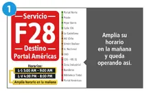 Se ampl&iacute;a horarios del servicios  F28 L-S 5:00 am-9:00 am