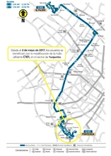 Mapa modificaci&oacute;n recorrido C101