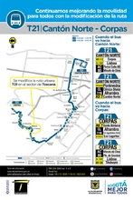 Novedad de la ruta T21 Cant&oacute;n Norte Corpas