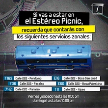 Rutas parara le evento de Est&eacute;reo Picnic 2018