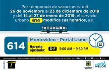Horario ruta 614 vacaciones