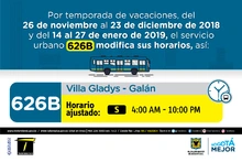 Horario vacaciones 626B