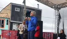 Alcalde Enrique Peñalosa en el marco de la inauguración del TransMiCable