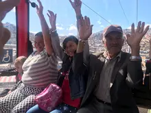 Primeros usuarios en el sistema del TransMiCable en Ciudad Bolívar