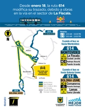 Servicio 614 mapa temporal por obra