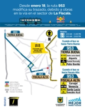 Servicio 953 mapa temporal por obras