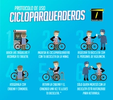 Pasos para guardar una cicla en los cicloparqueaderos