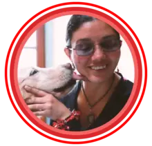 Luisa Moreno y su perro Asahi