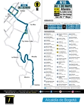 Informaci&oacute;n de la ruta N16