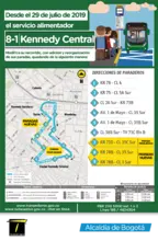 Mapa de la ruta alimentadora 8-1 eliminaci&oacute;n de paradas