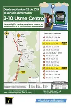 Cambios nueva ruta usme-centro septiembre 2019 