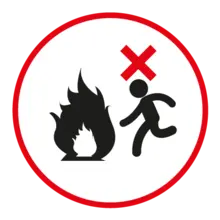 En caso de incendio alejarse