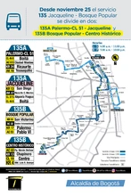 Ruta135 se divide a ruta 135A-135B