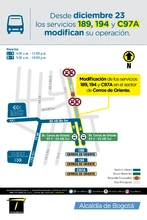 Novedad operacional  de la rutas 189 194 C97A