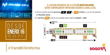 Cierre temporal costado occidental Estaci&oacute;n Movistar Arena