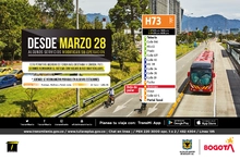 Servicio H73 Tober&iacute;n - Portal Tunal presenta novedad en su recorrido
