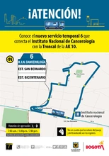 Ruta 6, servicio urbano Hospital I.N. Cancerolog&iacute;a