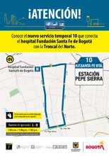 Ruta 10, servicio urbano Hospital Santa Fe Bogot&aacute;