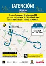 Ruta 11, servicio urbano Cl&iacute;nica San Rafael