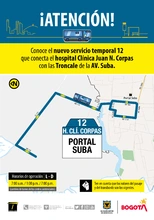 Ruta 12, servicio urbano Cl&iacute;nica Corpas