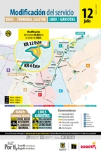 Ruta zonal KL 803 modifica su operaci&oacute;n
