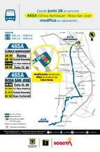 Servicio zonal 465A cambia su operaci&oacute;n en el sector de Chic&oacute; Norte