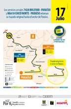 Servicios 742A Bulevar Niza Para&iacute;so y HA610 Chic&oacute; Norte Para&iacute;so retoman su trazado original