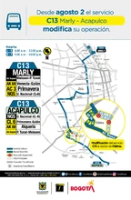 Ruta zonal C13 Marly - Acapulco modifica su operaci&oacute;n