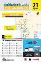 Servicio zonal C104 modifica su operaci&oacute;n