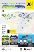 Servicio zonal B900 La Estrellita D900 Parque el Lago modifica su operaci&oacute;n y nombre