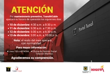 Por mantenimiento preventivo, TransMiCable ajustar&aacute; su horario de operaci&oacute;n