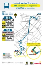 Servicio 688 Germania - La Magdalena modifica su operaci&oacute;n