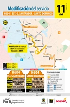 Nuevo recorrido de la ruta H604
