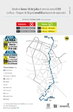 Informaci&oacute;n de la ruta C701