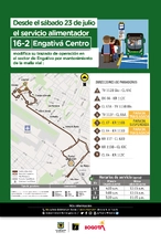 Nueva parada de la ruta 16-2 Engativ&aacute; Centro 