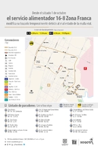 Anuncio de la ruta 16-8 Zona Franca