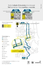 Recorrido de la rutaT04 con ajuste operacional