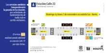 Ajustes operacionales estaci&oacute;n calle 22