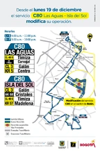 Servicio zonal C80 Las Aguas - Isla del Sol ajusta su recorrido