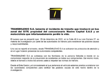 Comunicado de condolencias