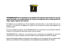 Comunicado Condolencias 29 de diciembre