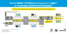 Vag&oacute;n 1 de la estaci&oacute;n General Santander inicia operaci&oacute;n