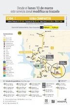 Ruta zonal C104 Suba Compartir modifica su trazado