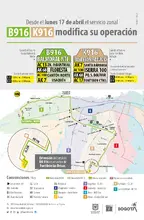 Ruta zonal B916 - K916 extiende su recorrido
