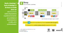 Estaci&oacute;n Virrey tendr&aacute; cambios operacionales sentido Norte-Sur