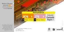 Mejoras en los servicios para optimizar condiciones de movilidad ruta H76-J76