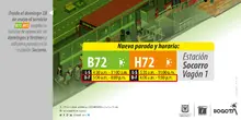 Servicio B72 - H72 modifican su horario y operaci&oacute;n