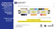 Vag&oacute;n 3 de la estaci&oacute;n Calle 76 estar&aacute; fuera de servicio