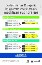Servicios zonales B923, B927 y L819 modifican su horario